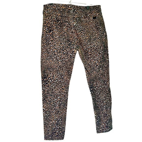 Jen 7 x 7 for All Mankind Leopard Print Skinny Ankle Jeans Wmns Sz 12 Punk Glam - Picture 2 of 7